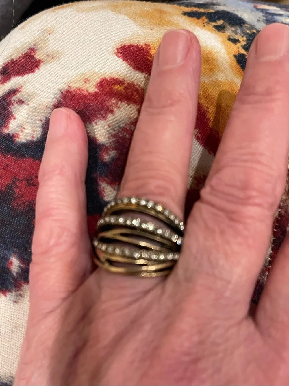 Gold Multi-Band Crystal Ring - Women Jewelry